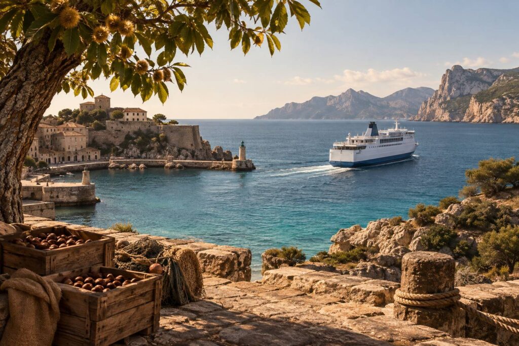 Illustration éditoriale du sujet : Liaison maritime Bonifacio-Sardaigne : lancement du nouveau navire de Moby Lines dès le 3 septembre